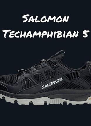 Мужские кроссовки salomon techamphibian 5 black grey