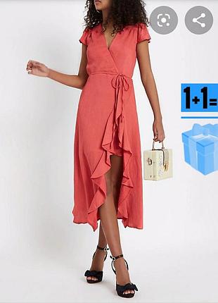 Міді сукня з поясом river island 14 віскоза