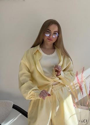 Жіночий легкий костюм на літо 🍋‍🟩