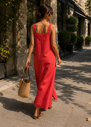 Коралловый сарафан из 100% льна • pinterest / resort style