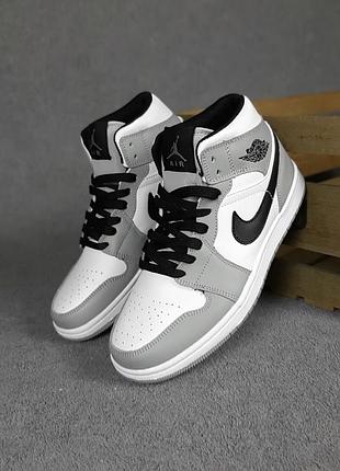 Nike air j0rdan 1 белые с серым sin