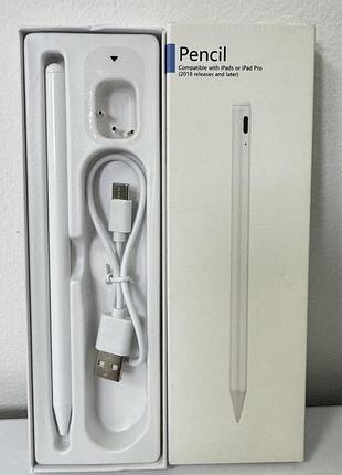 Стілус pencil a4 для apple ipad — palm rejection, магнітне кріплення, 8-10 год роботи, type-c