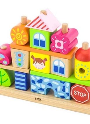 Деревянная пирамидка viga toys огород