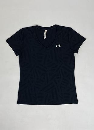 Спортивна футболка under armour heat gear black womens оригінал для занять спорту чорна легка дихаюча розмір s - m