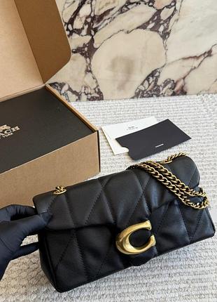 Coach coach tabby shoulder bag 26 black with gold hardware 25х13х7