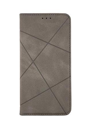 Чехол книжка business leather для samsung galaxy m22 / m225 на магните с подставкой серый