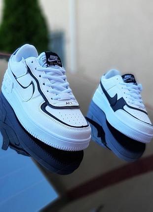 N1ke air force 1 shadow белые с чёрным
