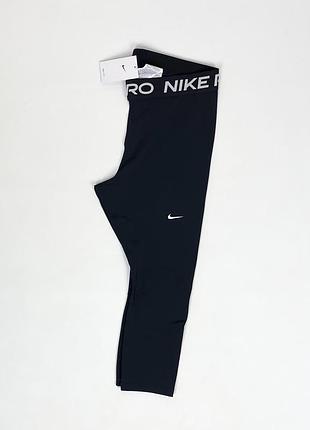 Жіночі легінси nike pro womens mid-rise crop leggings (plus size) black dc5393-013 розмір 1x / xl оригінал укорочені лосини
