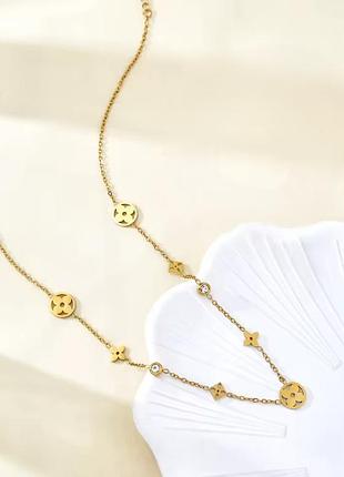 Колье «classic clover» из нержавеющей стали