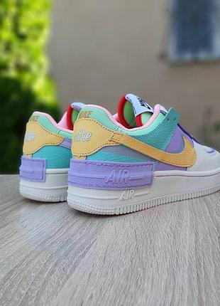 N1ke air force 1 shadow бежевые с сиреневым