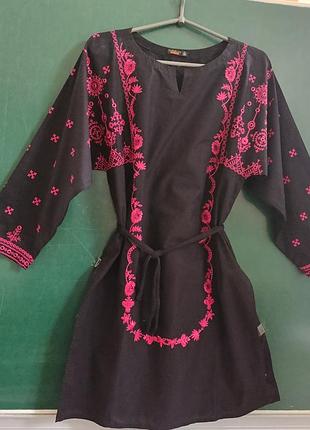 Вышиванка-платье-туника luxeurs в стиле boho-chic 🌸 нова, 100% бавовна!