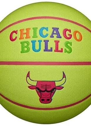Мяч баскетбольный wilson nba team neon chicago bulls размер 7 композитная кожа (wz4037402xb)