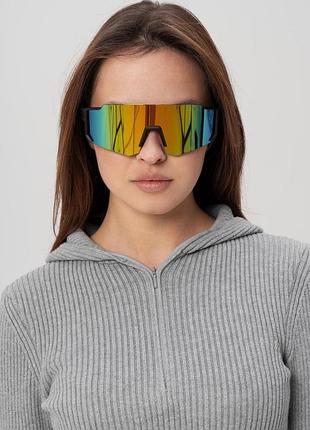 Женские стильные солнцезащитные поляризационные очки without visor black&yellow