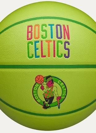 Мяч баскетбольный wilson nba team neon boston celtics размер 7 композитная кожа (wz4037401xb)