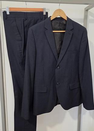 Костюм чоловічий topman, темно-синій, euro 101, uk 40