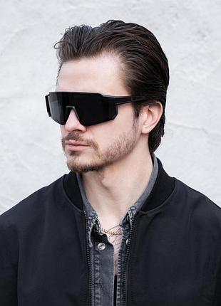 Мужские стильные солнцезащитные поляризирующие очки without visor black