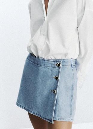 Джинсові шорти zara джинсові скорти zara спідниця шорти від zara юбка шорти zara; бренд zara;