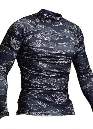 Тактическое снаряжение мужской рашгард specprom black tiger stripes camo xl полиэстер кожа демисезон