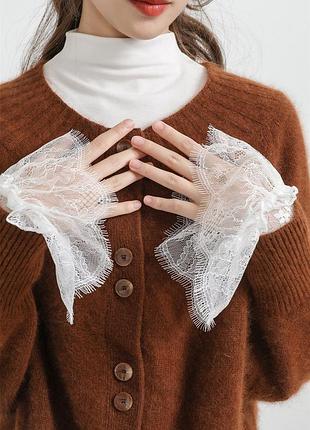 Манжеты кружевные женские белые новые