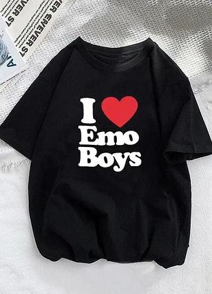 Футболка i love emo boys y2k street style skater sk8