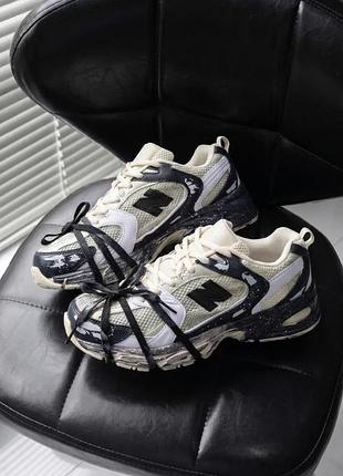 Кроссовки new balance 530 custom beige black silver edition