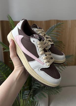 Кроссовки nike air jordan 1 low x travis scott dark pony