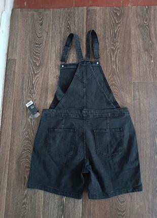 Джинсовый комбинезон-шорты графит oversize 6