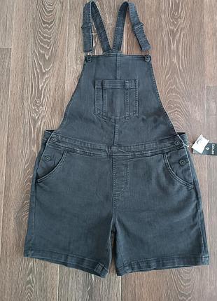 Джинсовый комбинезон-шорты графит oversize 5