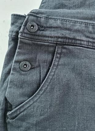 Джинсовый комбинезон-шорты графит oversize 8