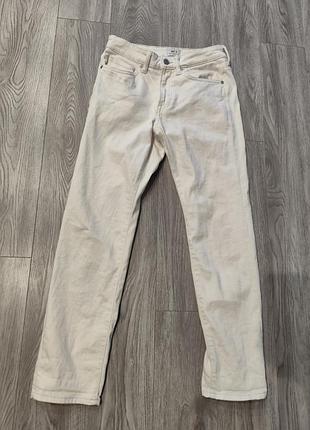 Джинсы белые, брюки h&amp;m коттоновые