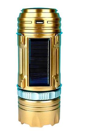 Кемпінгова led-лампа sb-9699 з сонячною панеллю, 3 режими роботи, gold, 1600 mah акумулятор