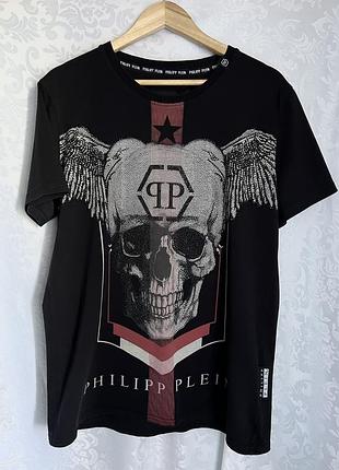 Чоловіча чорна футболка philipp plein
