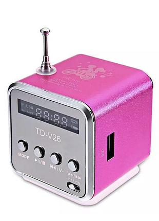 Портативная bluetooth колонка lem berger td-v26 с fm-радио, usb, microsd и подсветкой 🔊🎶