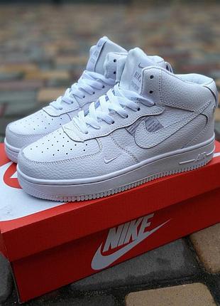 N1ke air force 1 mid lv8 белые полностью высокие