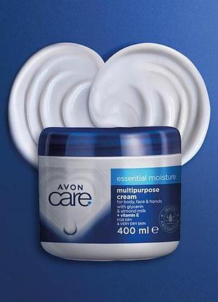 Avon зволожувальний мультифункціональний крем для обличчя, рук і тіла з гліцерином, мигдалевим молочком 400 мл оновленний