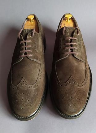 Замшевые туфли броги santoni 48р.3 фото