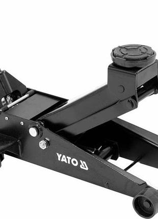 Домкрат гідравлічний підкатний yato: навантаження- 3 т, межі підйому- 130- 465 мм [1]