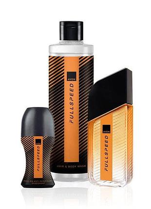 Avon парфюмно-косметический набор «full speed для него» 100 мл парфюм + 250 мл гель для душа