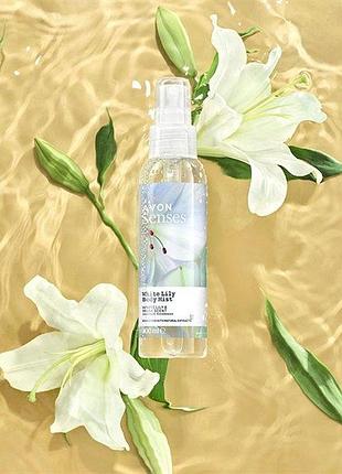 Avon освежающий лосьон-спрей для тела «белая лилия»,100мл