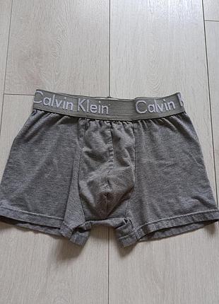 Серые трусы мужские базовые боксерки коттоновые calvin klein xs s 6 8 34 36 42 44
