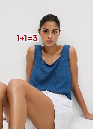 1+1=3 🎁 шикарная натуральная майка топ на широких бретелях от marks &amp; spencer