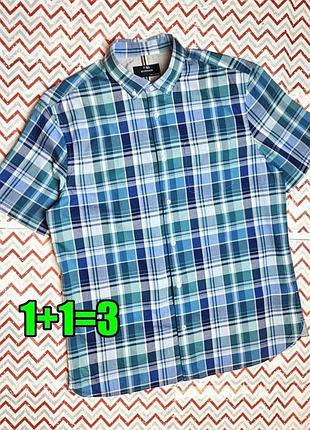 😉1+1=3** брендовая мужская рубашка в клетку marks&amp;spencer, размер 44 - 46