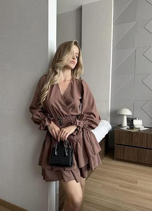 Платье на запах короткая с пышной юбкой ✨