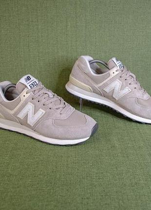 New balance 574 кожаные кроссовки унисекс оригинал! размер 41-42 26,5 см.