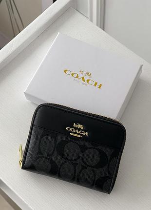 Кошелек coach маленькая надпись черный есть