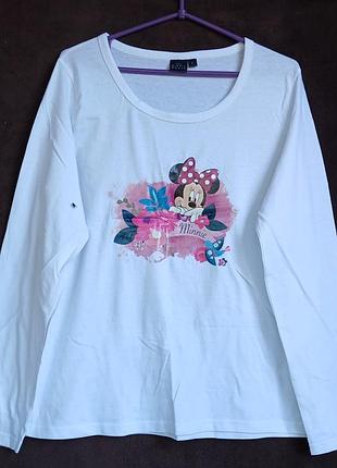 Лонглослив женский белый minnie mouse,  l