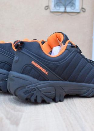 Merrel1 vibram черные с оранжевым