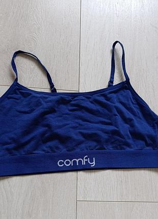 Топ спортивный базовый синий бюст comfy m 75b 75c 75d 80a