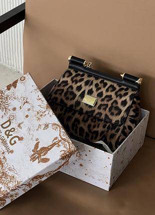 Сумка dolce&gabbana sicily medium - premium леопард 21cm есть