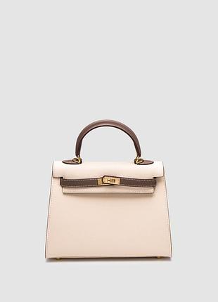 Сумка гермес эрмес хермес эрме epsom kelly ii sellier 25 bicolor beige\grey